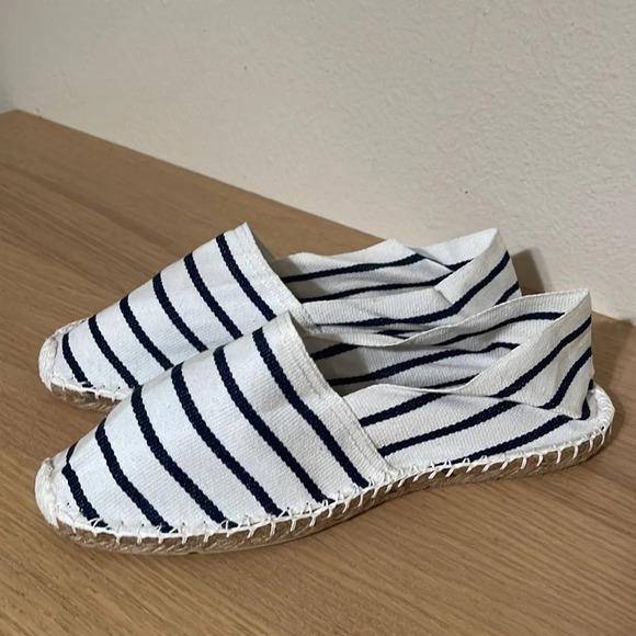 Shoes - Francais Womens Espadrille Striped Braided Flat Slip On Striped sz 43 (11 USA)